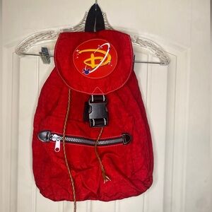 Vintage Disney Red Backpack with Embroidered Logo